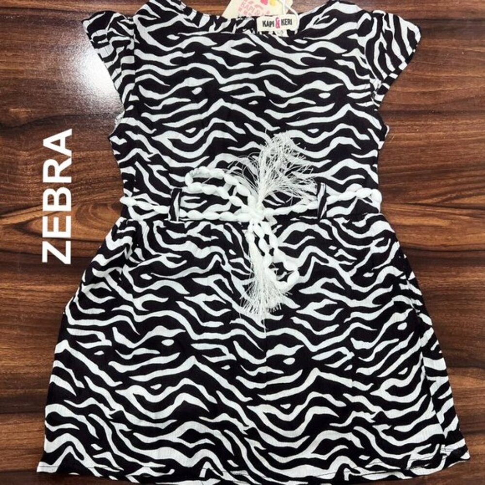 Beautiful ZEBRA Printed Woven Dresses with Tie, NWT, Sizes 2T to 6…